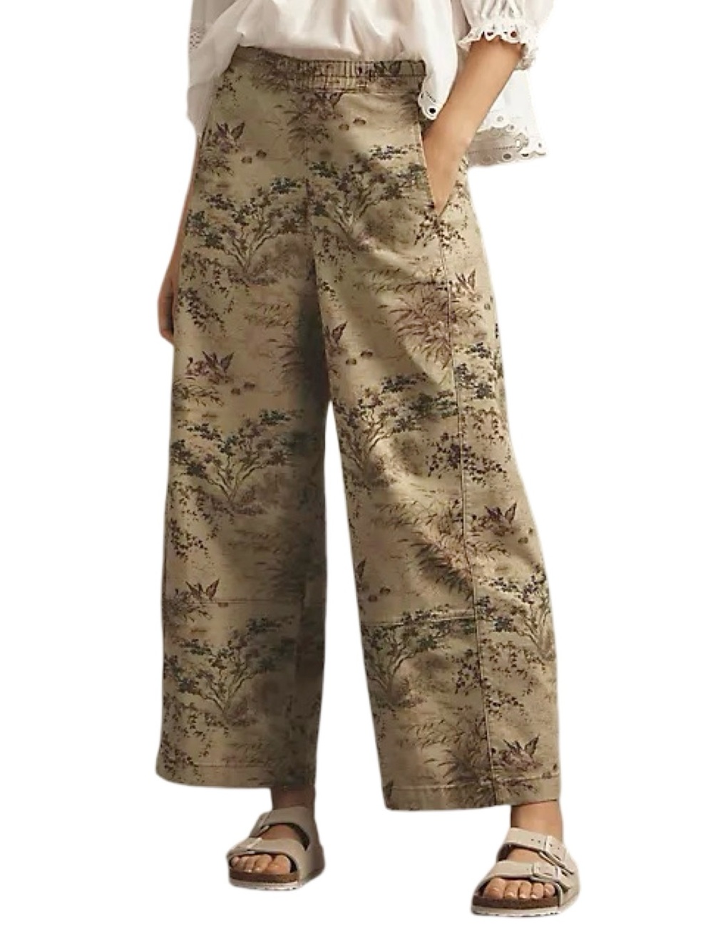 Pilcro Izzie Printed Barrel Pants Womens Small Pull On Relaxed Fit Anthropologie